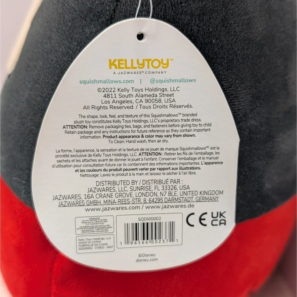Disney Squishmallows Mickey Mouse Holiday Christmas Plush 2022 New w/Tags